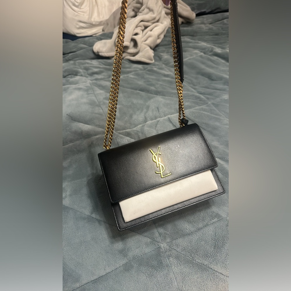Saint Laurent Sunset Logo Plaque Shoulder Bag